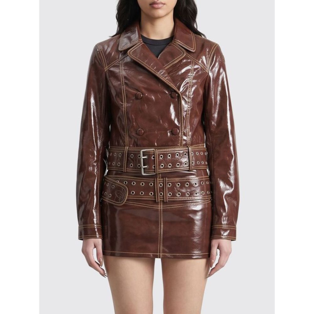 Diesel Women Diesel L-Egend Sheepskin Biker Jacket With Lapel Collar